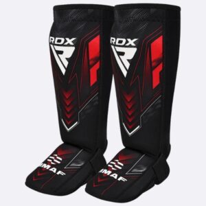 протектори за крака rdx immaf approved neoprene shin instep guards red