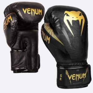 боксови ръкавици venum impact boxing gloves - gold/black