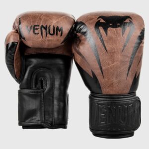 боксови ръкавици venum impact boxing gloves - black/brown