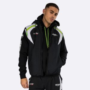 venum x bud racing down jacket - black white lime green