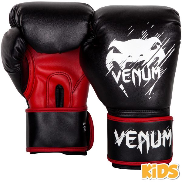 kids мма ръкавици venum chalenger black red 1