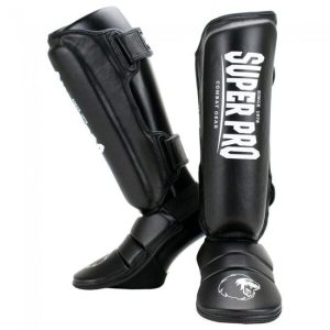 за Крака Super Pro Shin Guards Protector Black White 3