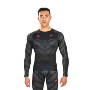 рашгард venum phantom long sleeves - black/red