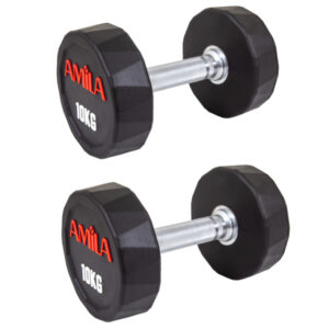 дъмбели amila polygonal pu 10кг