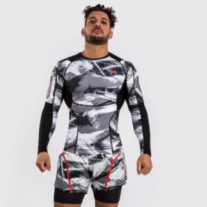 рашгард venum electron 3.0 long sleeves grey/red 1